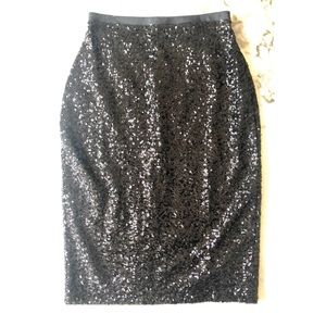 Express black sequin pencil skirt size 0